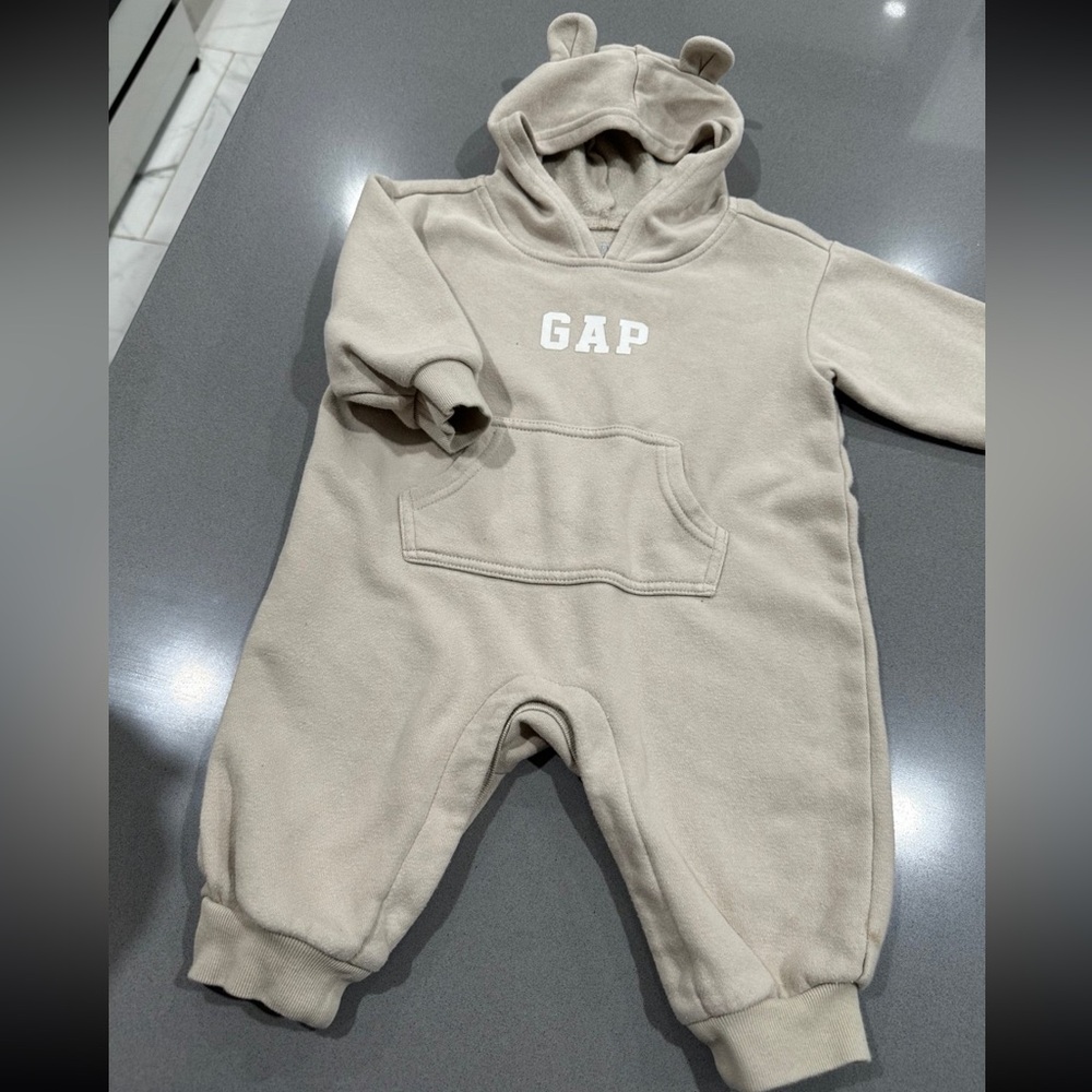 GAP Beige Baby Hoodie Onesie